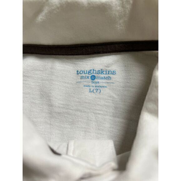 Toughskins boys white polo size 7 - Picture 4 of 5